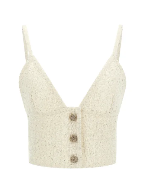 Alessandra Rich V-neck tank top Neutrals FABX4352K47227621