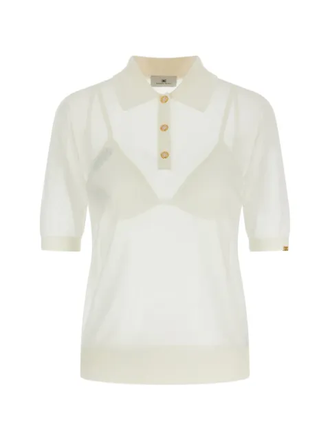 Elisabetta Franchi nylon polo shirt with bra White MK80B61E2