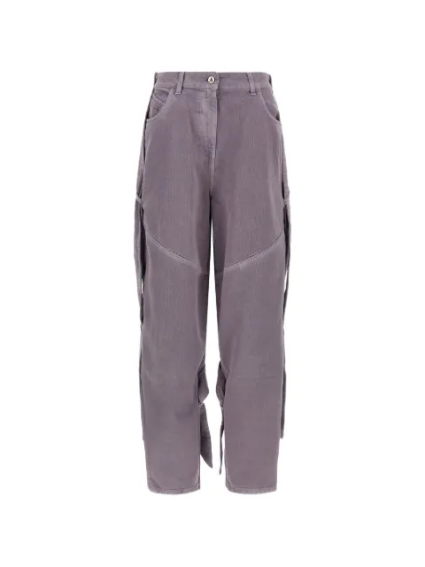 The Attico garment-dyed side ribbons jeans Purple 260WCP002798