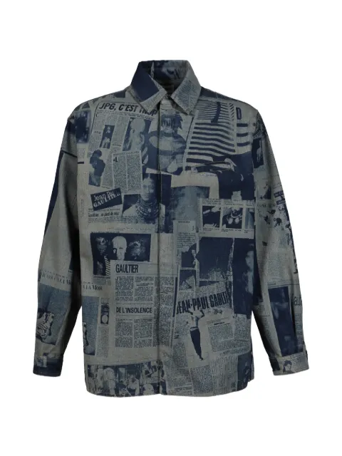 Jean Paul Gaultier newspaper-print shirt Blue 2601UST045D027INDBEI