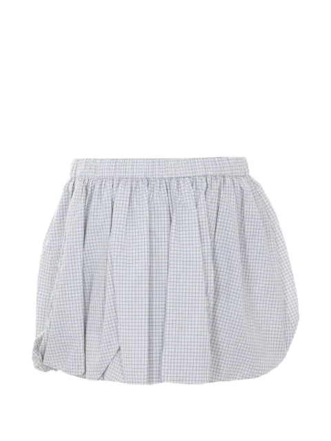 Eleh elasticated-waistband checked mini skirt White 0352ECRU