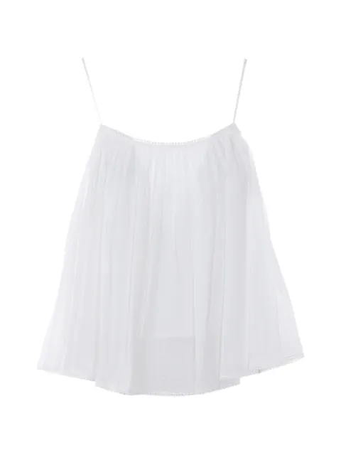 Eleh spaghetti straps embroidered top White 0343BIANCO