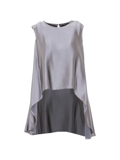 Eleh asymmetric round-neck top Grey 0045GRIGIO