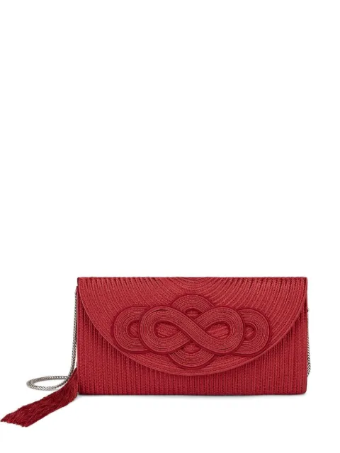 Shanghai Tang Infinity knot tassel clutch bag Red A5WLC402DN