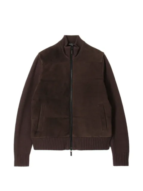 James Perse suede zip-up jacket Brown MSUE2167