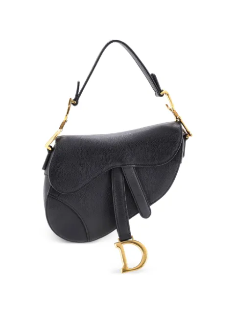 Christian Dior Pre-Owned Saddle Handbag Leather Mini shoulder bag Black W65O9RFYY28NMTIP