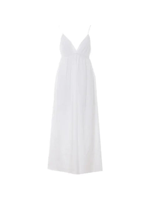 Eleh spaghetti-strap A-line midi dress White 0147BIANCO
