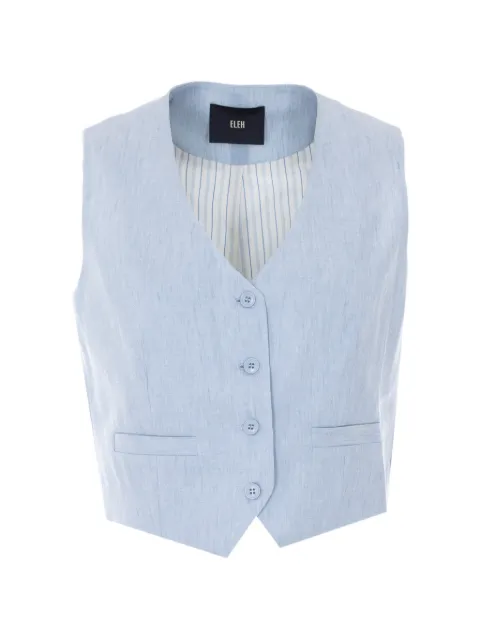 Eleh V-neck button waistcoat Blue 0309CELESTE