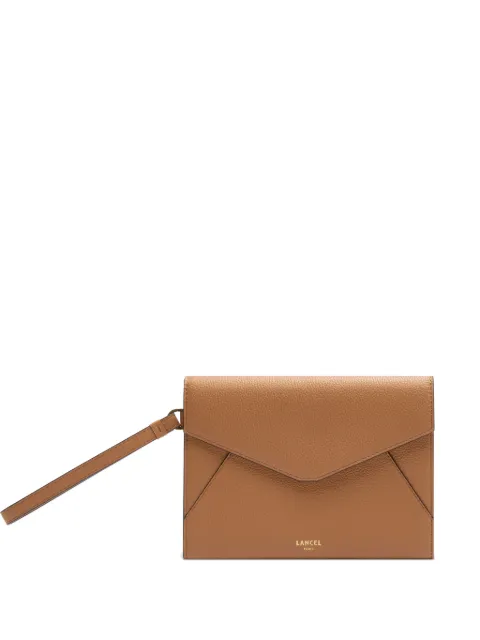 Lancel flap wristlet clutch bag Brown A1402320TU