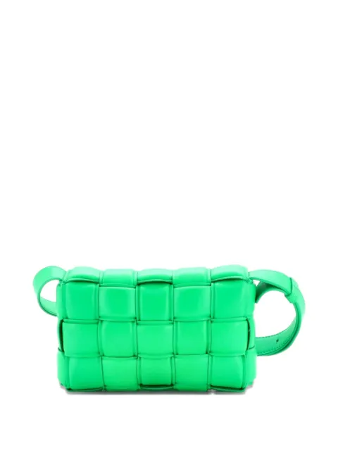 Bottega Veneta Pre-Owned Cassette Padded Maxi Intrecciato Leather Small crossbody bag Green 0QEQP66OXIYNCX1F