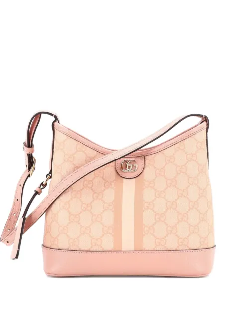 Gucci Pre-Owned Ophidia Open Bucket Bag GG Coated Canvas with Leather Small shoulder bag Pink VLK9SWW42PUDSRE5