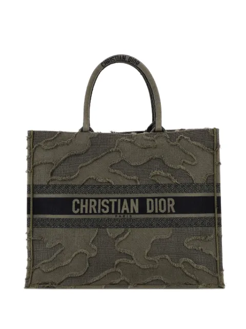 Christian Dior Pre-Owned Book Camouflage Embroidered Canvas Large tote bag Green 1WBKRKGEDMY7LCVZ