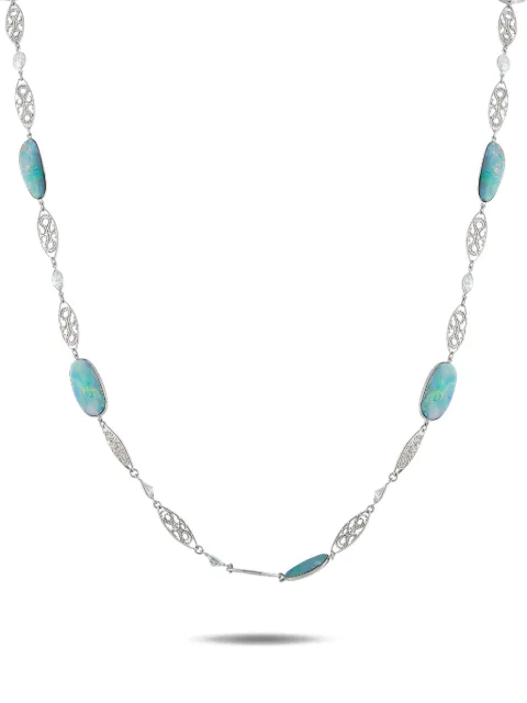 LB Exclusive diamond and opal necklace Silver MF25012326