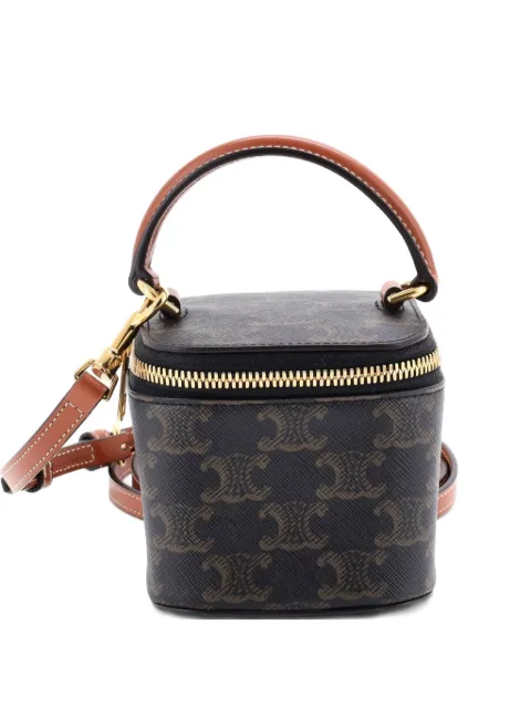 Celine Pre-Owned Top Handle Square Vanity Case Triomphe Coated Canvas Mini shoulder bag Brown 19EM16I8RN5OYRXF