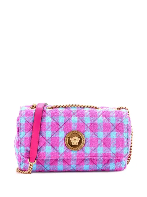 Versace Pre-Owned Medusa Icon Chain Flap Bag Quilted Tweed East West shoulder bag Pink WW54C10L5FMELEBA