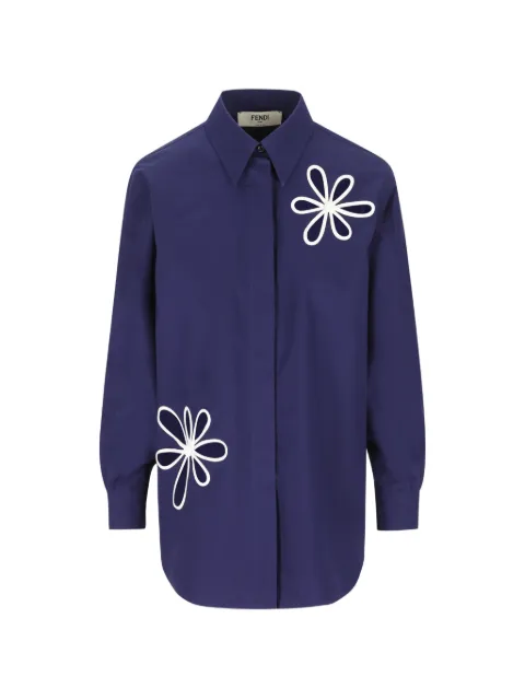 FENDI flower-cutout shirt Blue FS8355AW7V