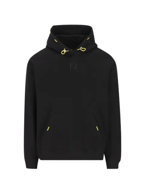 FENDI logo-embroidered hoodie Black FY1356AYY0