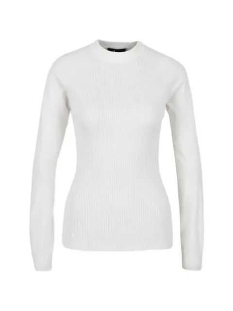 Moncler Grenoble logo-patch ribbed-knit sweater White L10989C00001M1183