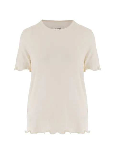 Jil Sander scalloped-trims T-shirt Neutrals J01NF0006J20341