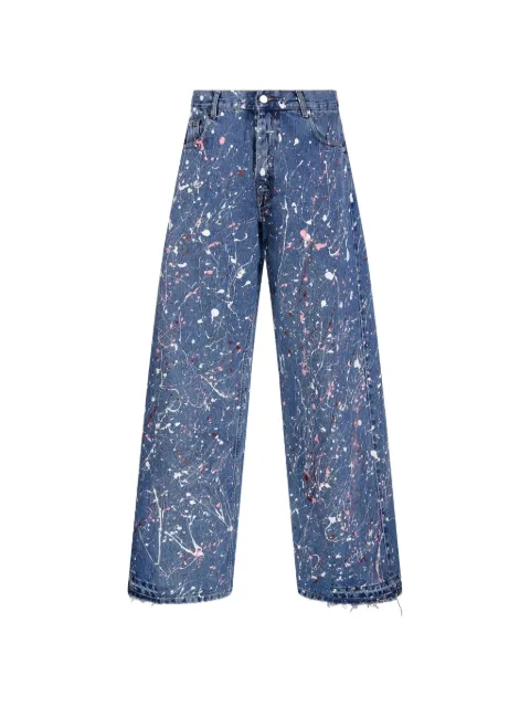 E.L.V DENIM splatter-effect frayed-hem jeans Blue 10202420430