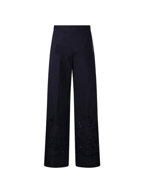 Forte Forte floral-appliqué trousers Blue 14601MYPANTS
