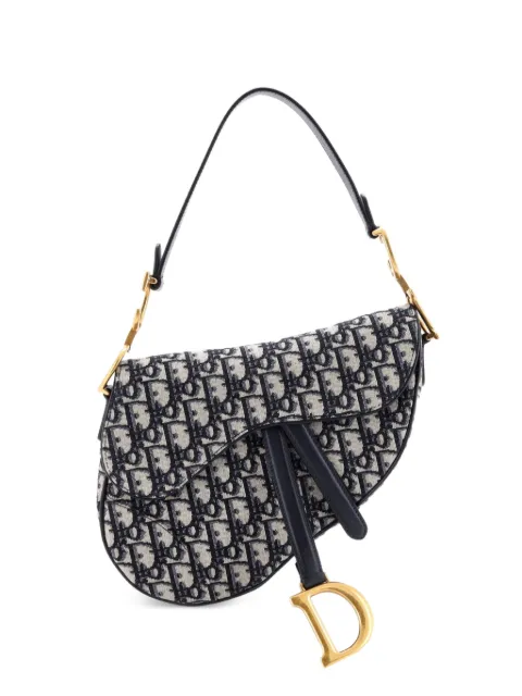 Christian Dior Pre-Owned Saddle Handbag Oblique Canvas Medium shoulder bag Blue RAG68GC1V3XF5QLW