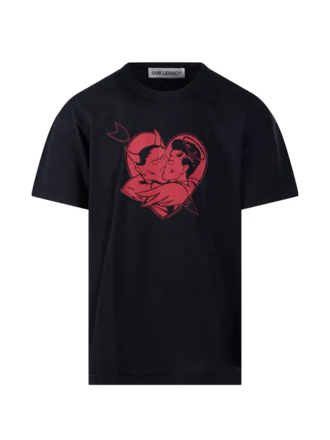 OUR LEGACY Loose print-detail T-shirt Black M2266LL