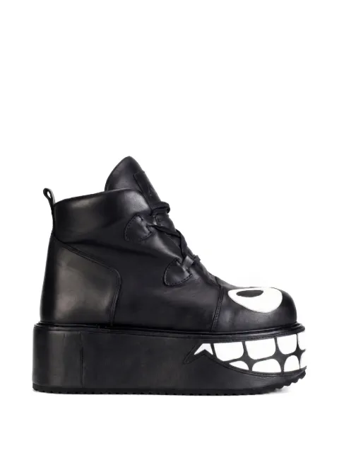 SWEAR Smiley platform ankle boots Black SMILEY