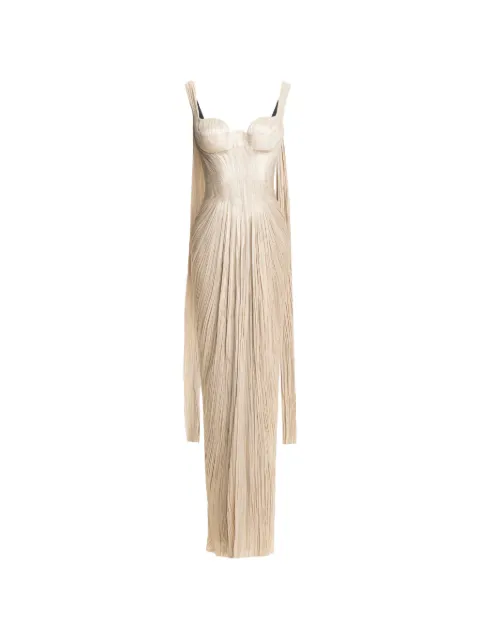 Maria Lucia Hohan Anais pleated maxi dress Neutrals ANAIS