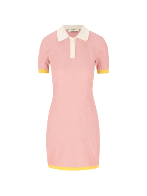 FENDI FF jacquard polo dress Pink FZDE35AW4S