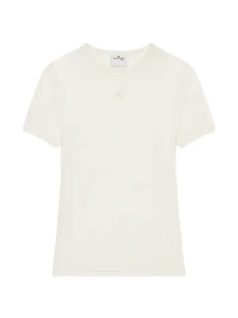 Courrèges BABY SPONGY logo-patch T-shirt Neutrals 126JTS239JS064