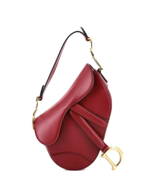 Christian Dior Pre-Owned Saddle Handbag Leather Mini shoulder bag Red KLTNQUCDXYAC68HJ