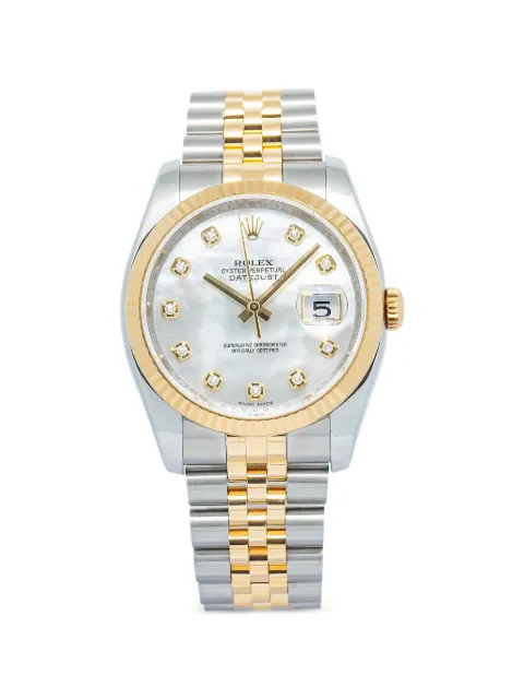 Rolex Datejust fluted bezel 36mm watch White 116233NG