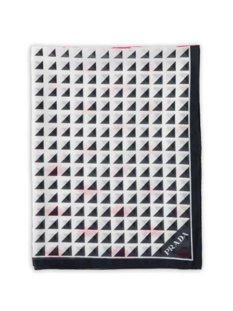 Prada printed cotton pareo White 1FF0392HF9