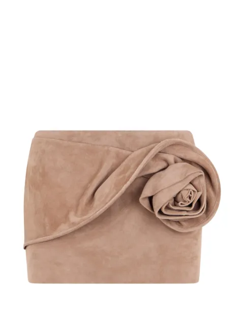 Magda Butrym rose-detail draped skirt Neutrals 313425