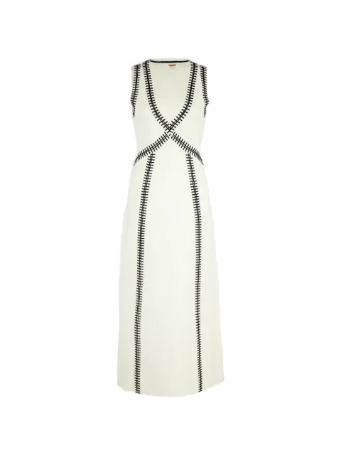 Johanna Ortiz Spiritual V-neck midi dress Neutrals PT03688