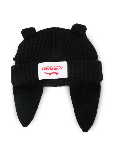 Charles Jeffrey Loverboy Chunky rabbit beanie Black CHUNKYRABBITBEANIE