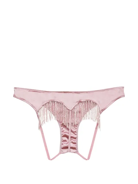 Fleur Du Mal beaded fringe briefs Pink PY04210797