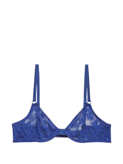 Fleur Du Mal Le Stretch floral adjustable bra Blue BR03890624