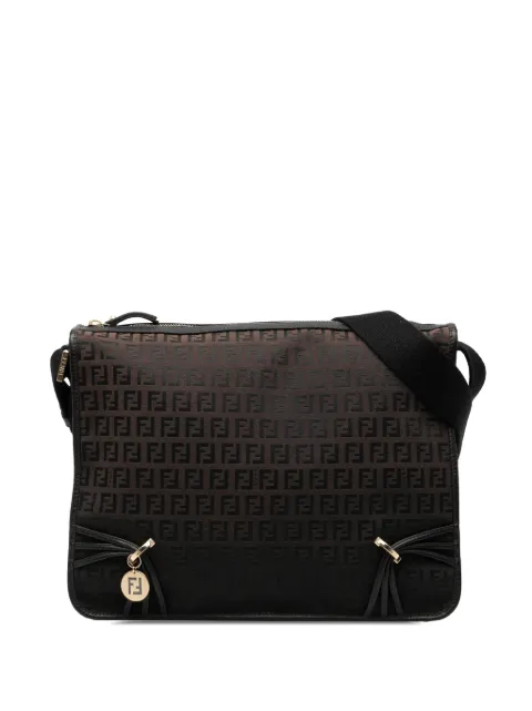 Fendi Pre-Owned 2000-2010 Zucchino Canvas F Charm crossbody bag Brown WM8VTGYPOVIBGJWT