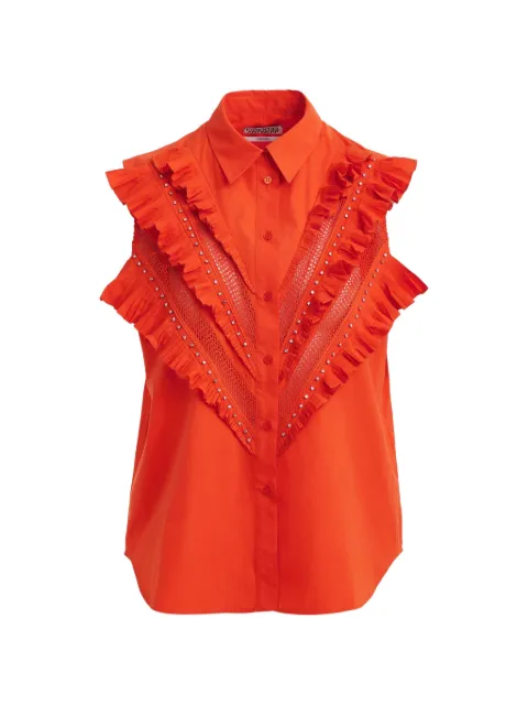 Essentiel Antwerp ruffled eyelet shirt Orange JEANDARLENE