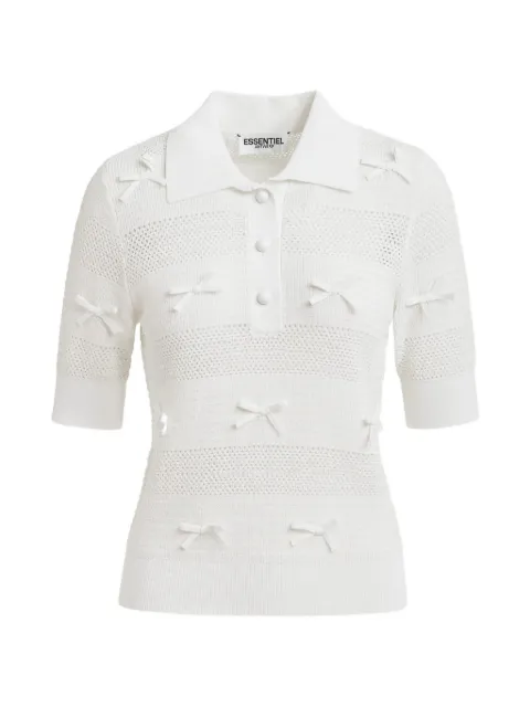 Essentiel Antwerp bow-embellishment polo top White JARTS