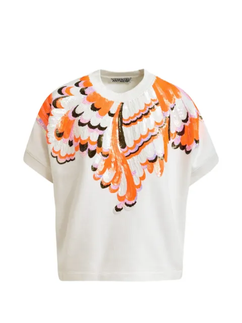Essentiel Antwerp sequined peacock T-shirt Neutrals JOLIES