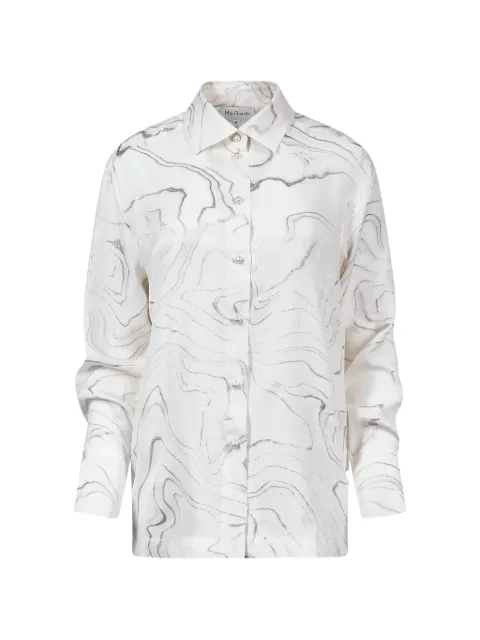 Mia Peculiar pearl-button shirt Neutrals RMPSS02