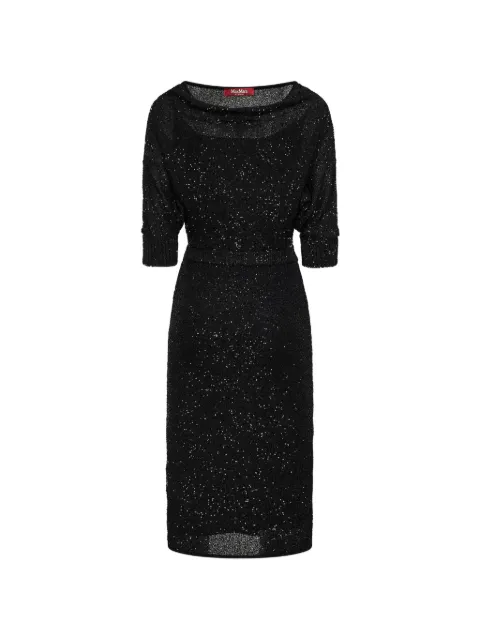 Max Mara sequin-embellishment midi dress Black 2616321043600