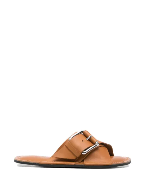 Plan C buckle leather sandals Brown SACSG03G01LV060