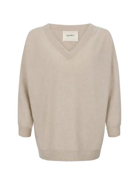 Lisa Yang V-neck long-sleeve sweater Neutrals 2022086