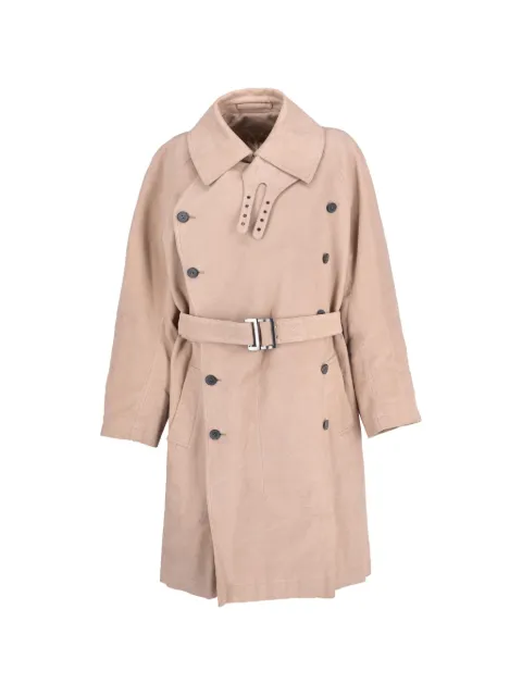 Saint Laurent Pre-Owned double-breasted belted coat Neutrals MU25012011