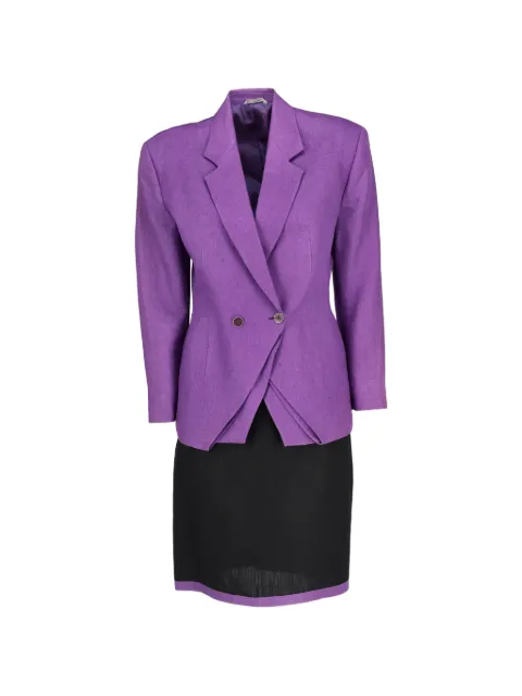 Versace Pre-Owned asymmetric double-breasted suit Purple CVB25256