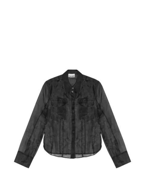 GANNI pocket button shirt Black W0551